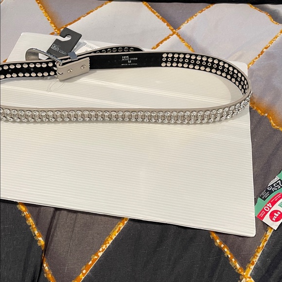MMS Design Studio Silver Rhinestone Belt - Picture 5 of 6
